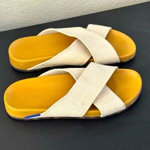 NEW ROTHY'S WEEKEND SLIDE SZ 9 HEMP OAT